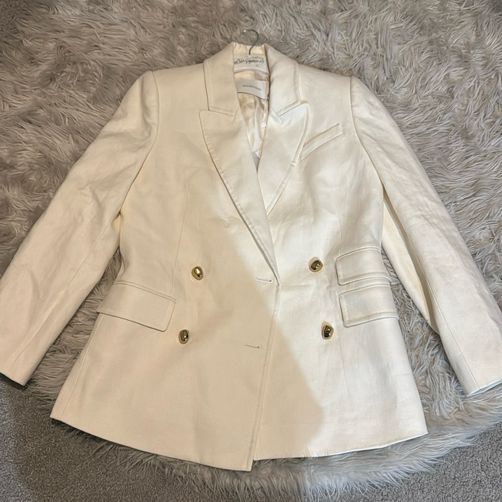 Zimmermann cream linen blazer